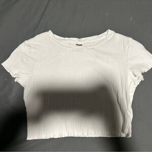 SHEIN White Ribbed Crop Top